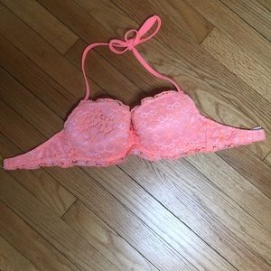 Lace halter bikini top